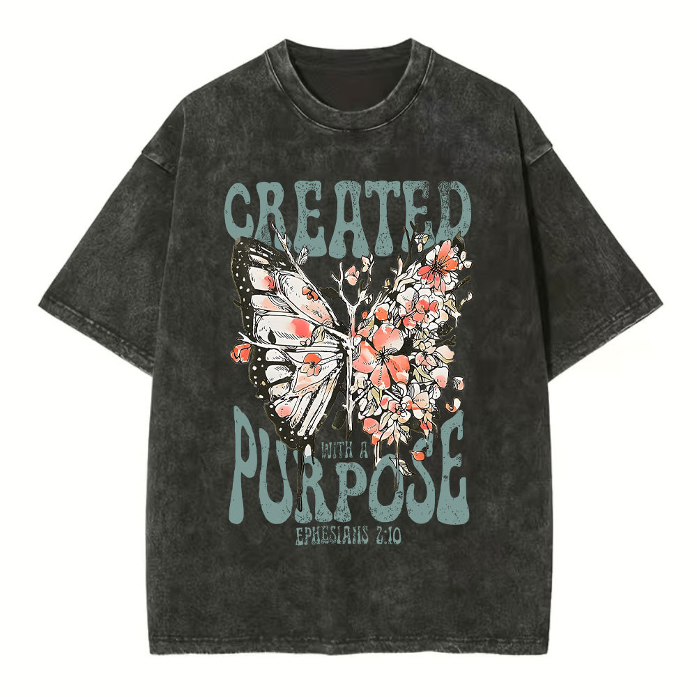 Created With A Purpose Christian Washed T-Shirt