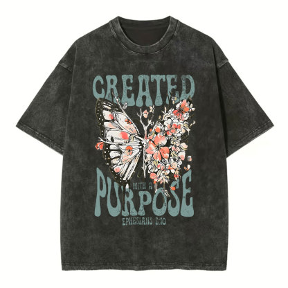 Created With A Purpose Christian Washed T-Shirt