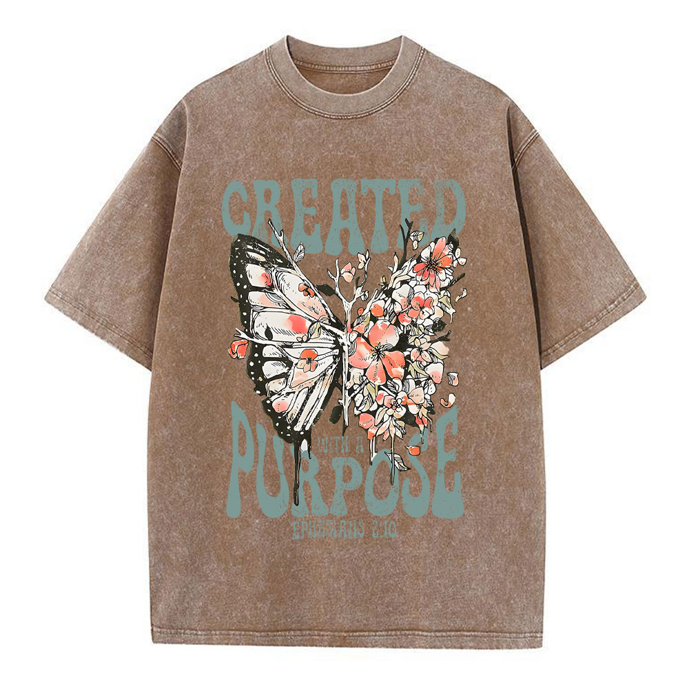 Created With A Purpose Christian Washed T-Shirt
