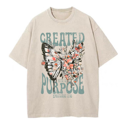 Created With A Purpose Christian Washed T-Shirt