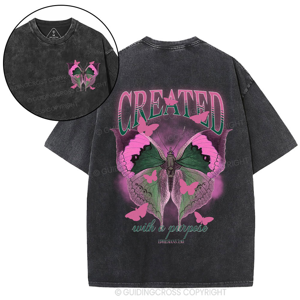 Created With A Purpose Christian Washed T-Shirt