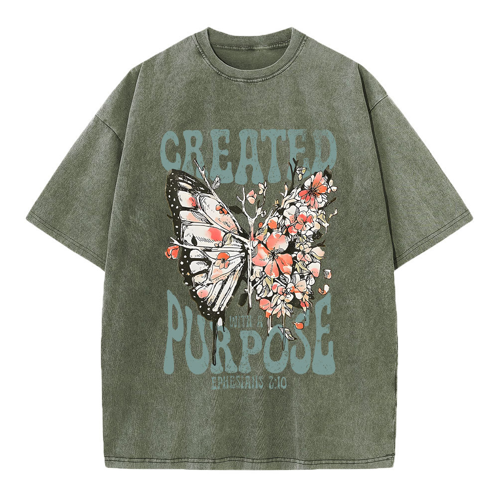 Created With A Purpose Christian Washed T-Shirt