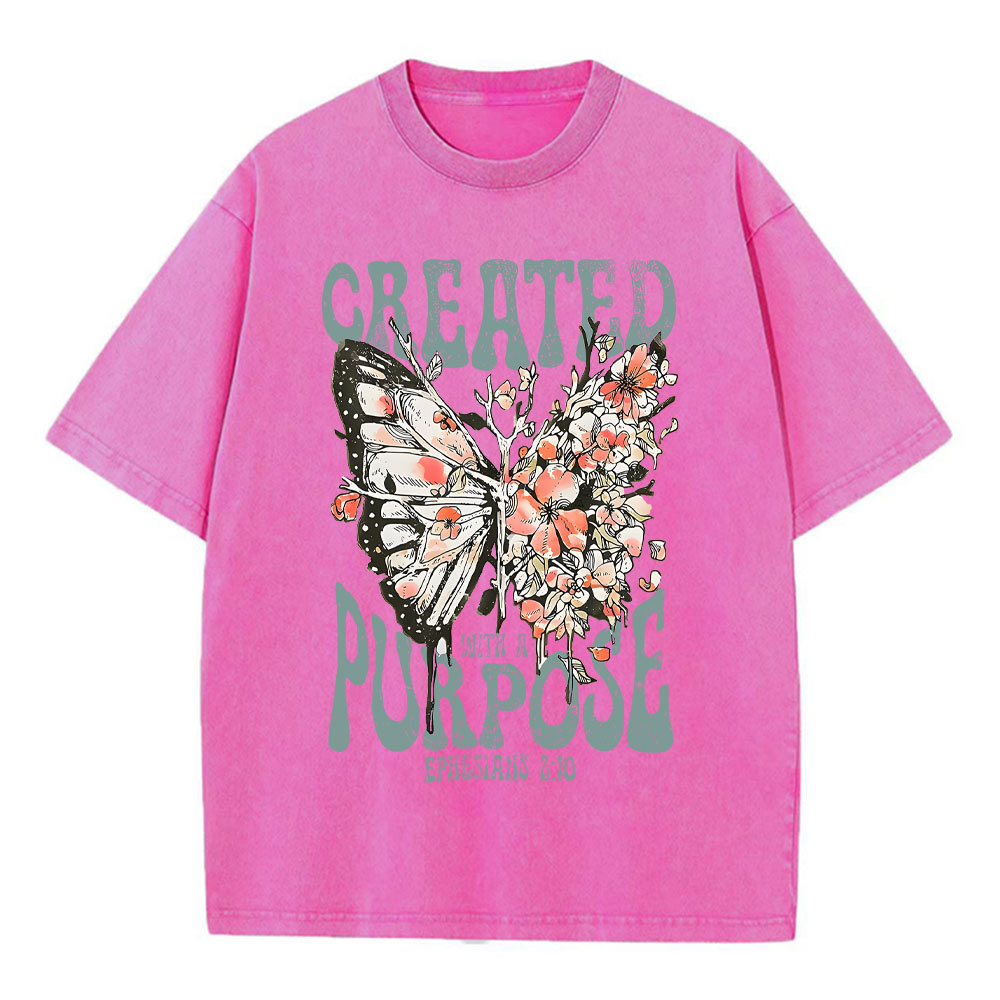 Created With A Purpose Christian Washed T-Shirt