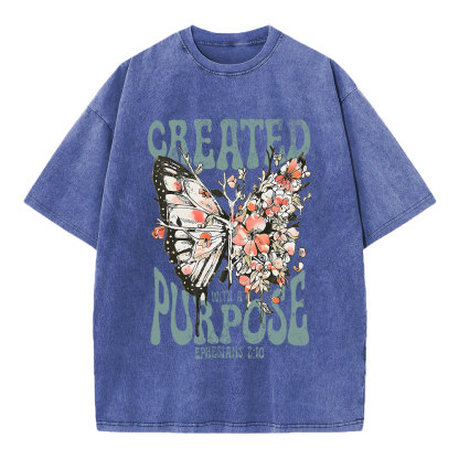 Created With A Purpose Christian Washed T-Shirt