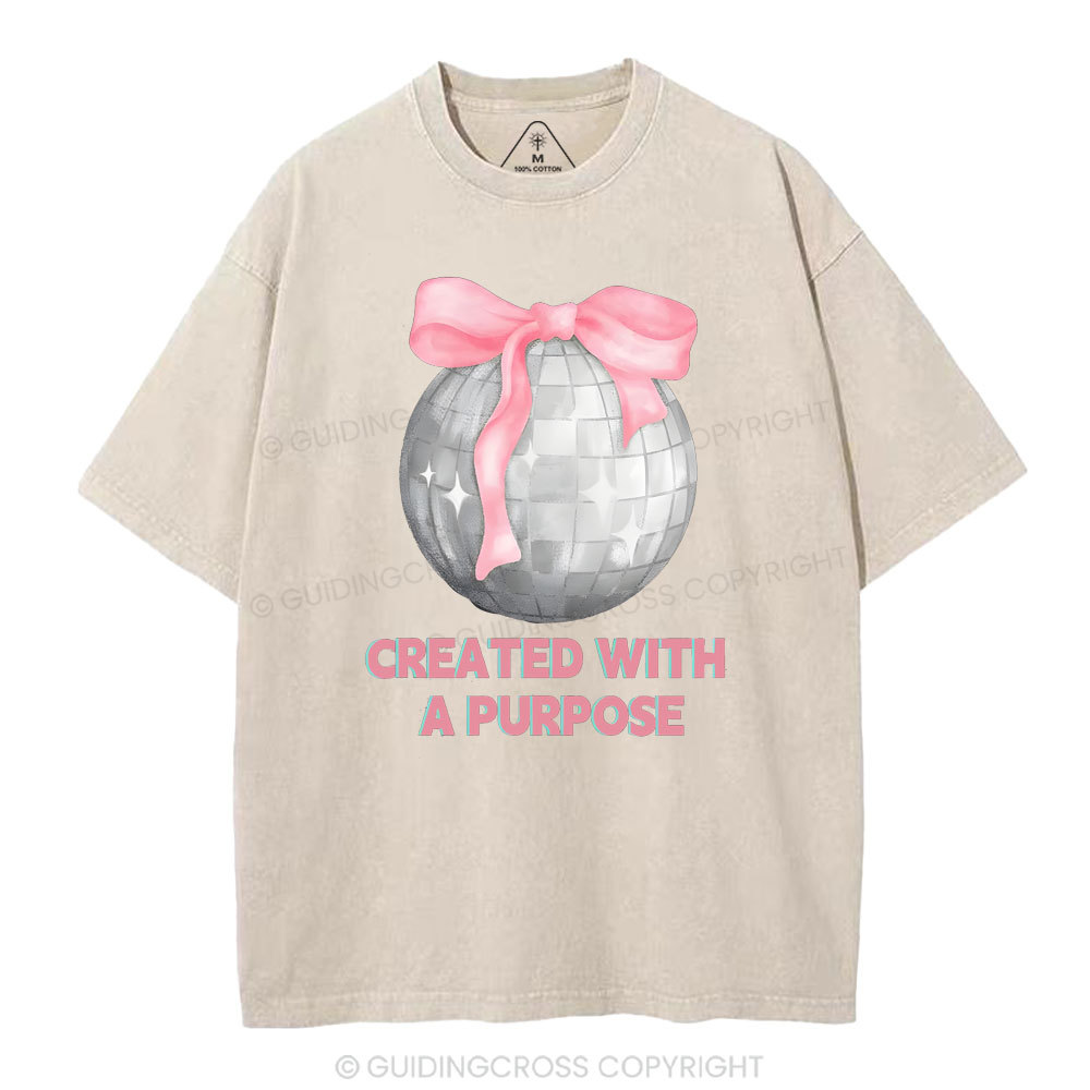 Created With A Purpose Christian Washed T-Shirt