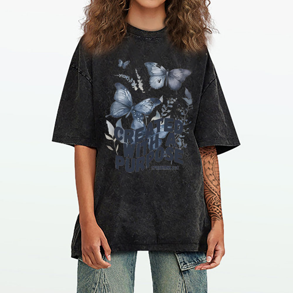 Created With A Purpose Christian Washed T-Shirt