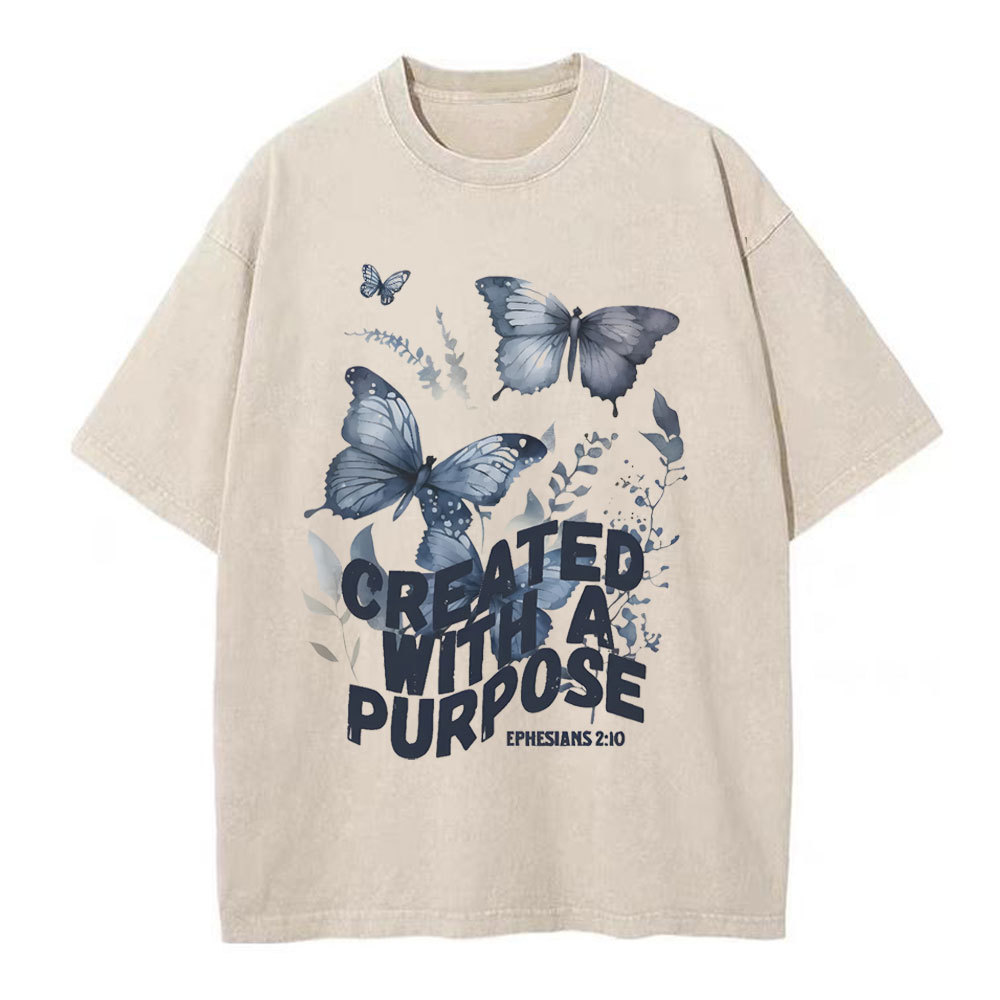 Created With A Purpose Christian Washed T-Shirt