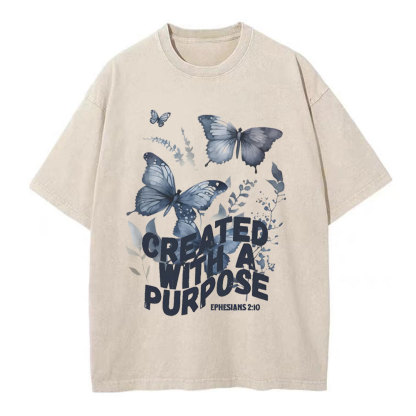 Created With A Purpose Christian Washed T-Shirt