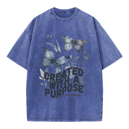 Created With A Purpose Christian Washed T-Shirt