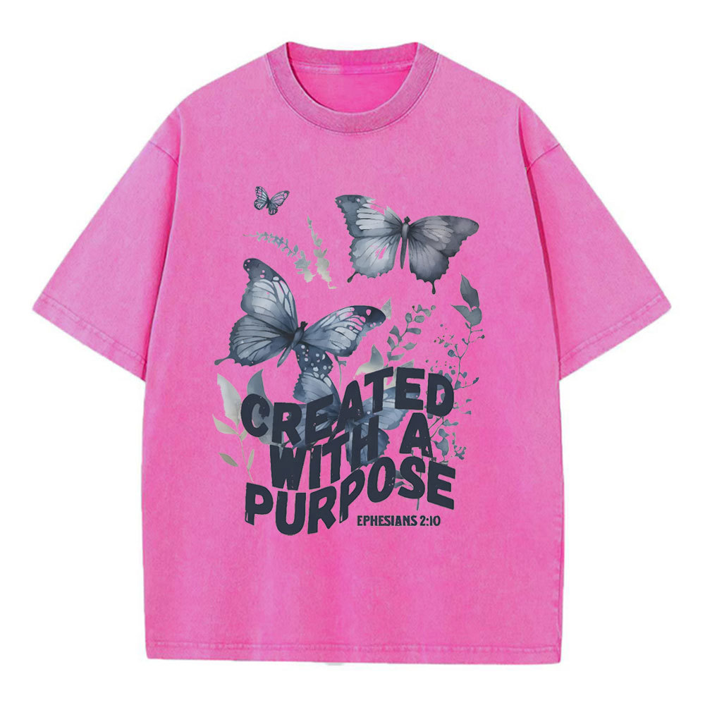 Created With A Purpose Christian Washed T-Shirt