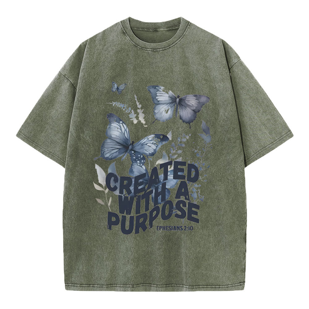 Created With A Purpose Christian Washed T-Shirt