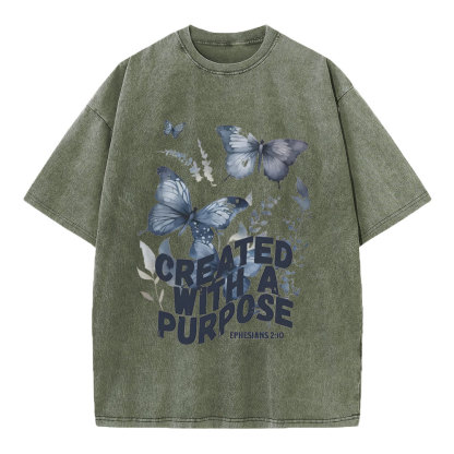 Created With A Purpose Christian Washed T-Shirt