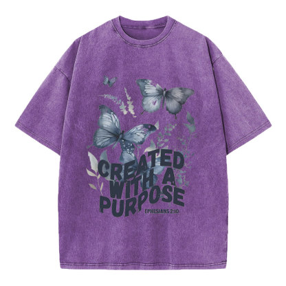 Created With A Purpose Christian Washed T-Shirt