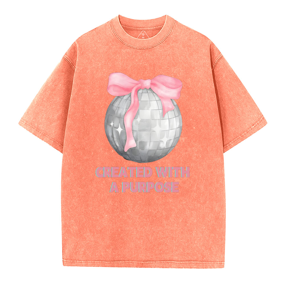 Created With A Purpose Christian Washed T-Shirt