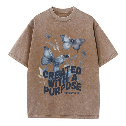 Created With A Purpose Christian Washed T-Shirt