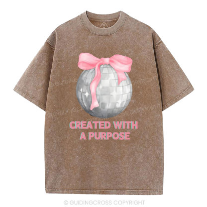 Created With A Purpose Christian Washed T-Shirt