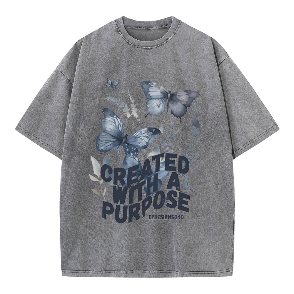 Created With A Purpose Christian Washed T-Shirt