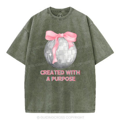 Created With A Purpose Christian Washed T-Shirt