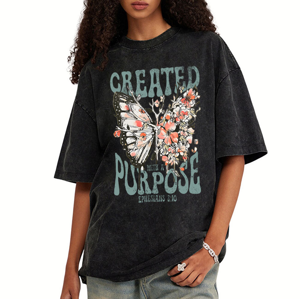 Created With A Purpose Christian Washed T-Shirt