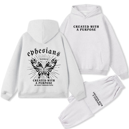 Created With A Purpose Chrsitian Premium Fleece Hoodie Set