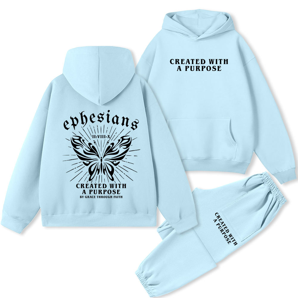 Created With A Purpose Chrsitian Premium Fleece Hoodie Set