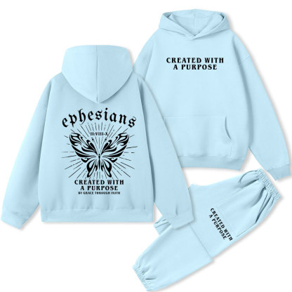 Created With A Purpose Chrsitian Premium Fleece Hoodie Set