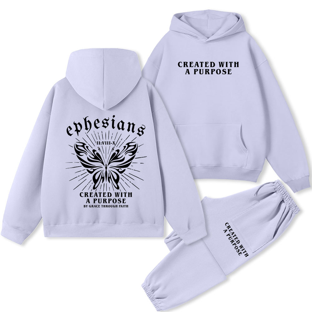 Created With A Purpose Chrsitian Premium Fleece Hoodie Set