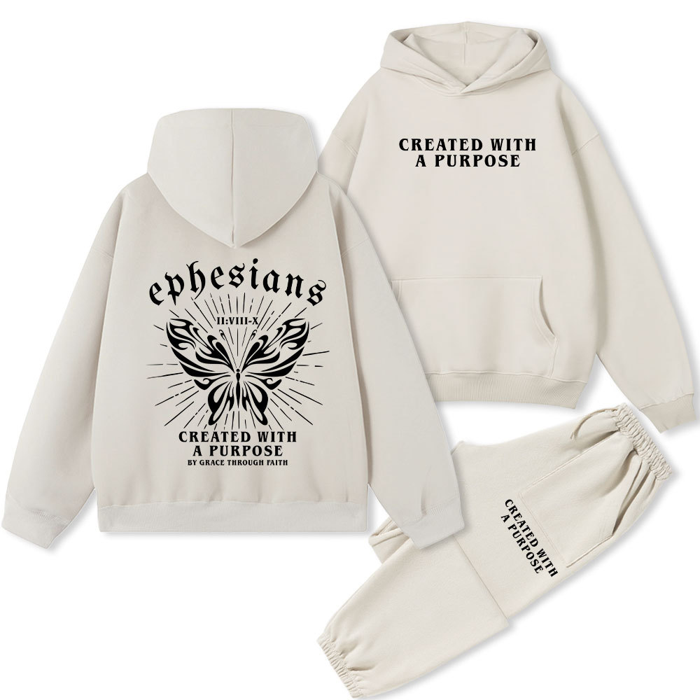 Created With A Purpose Chrsitian Premium Fleece Hoodie Set