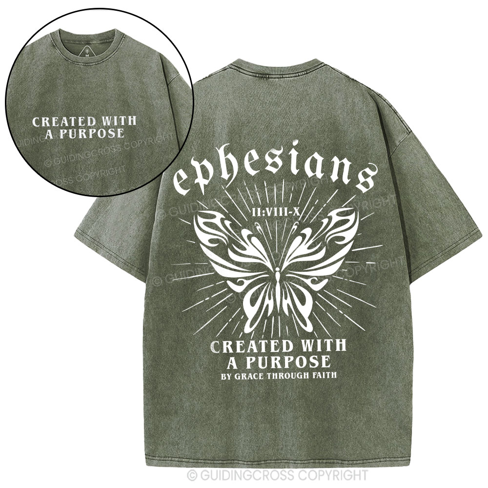 Created With A Purpose Chrsitian Washed T-Shirt
