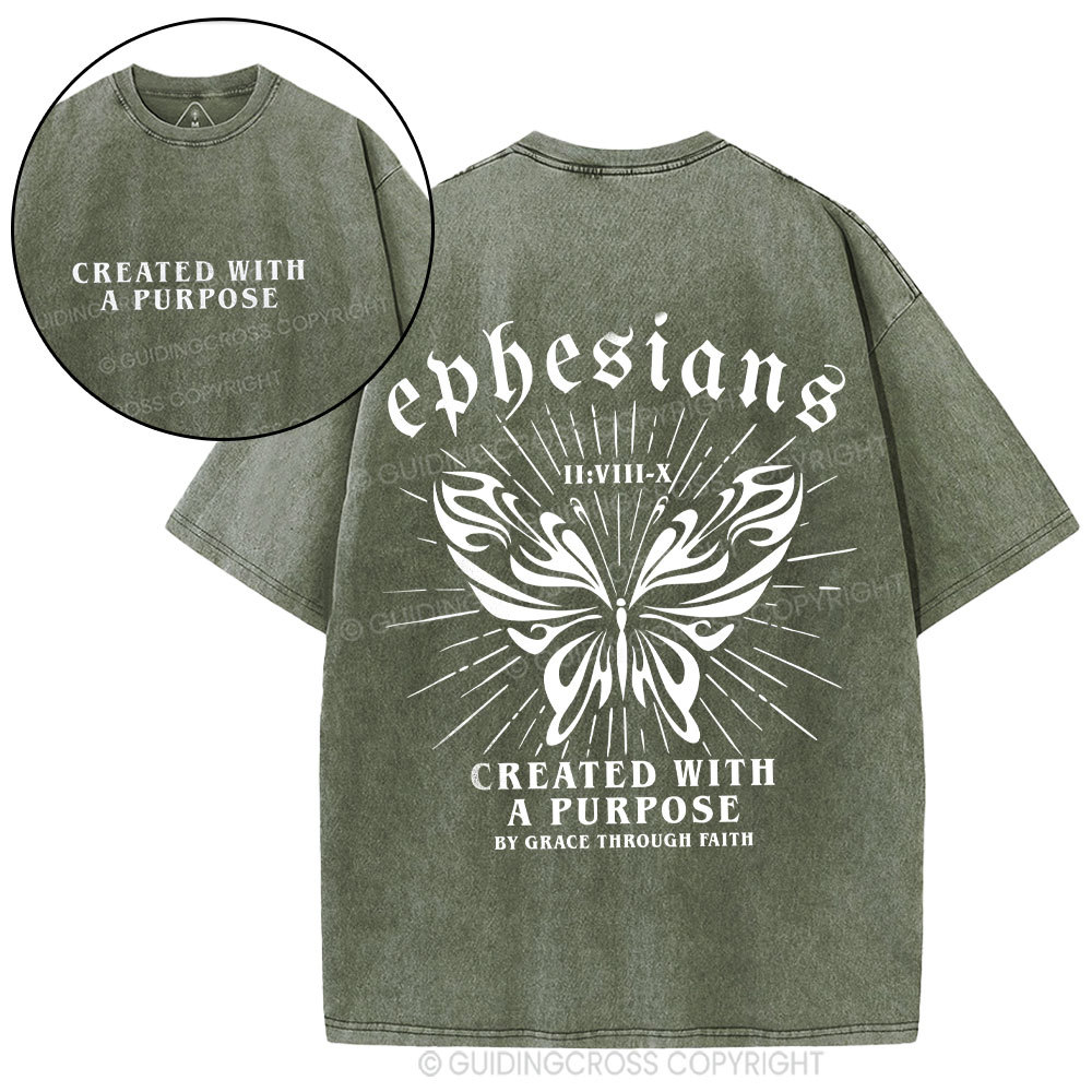 Created With A Purpose Chrsitian Washed T-Shirt