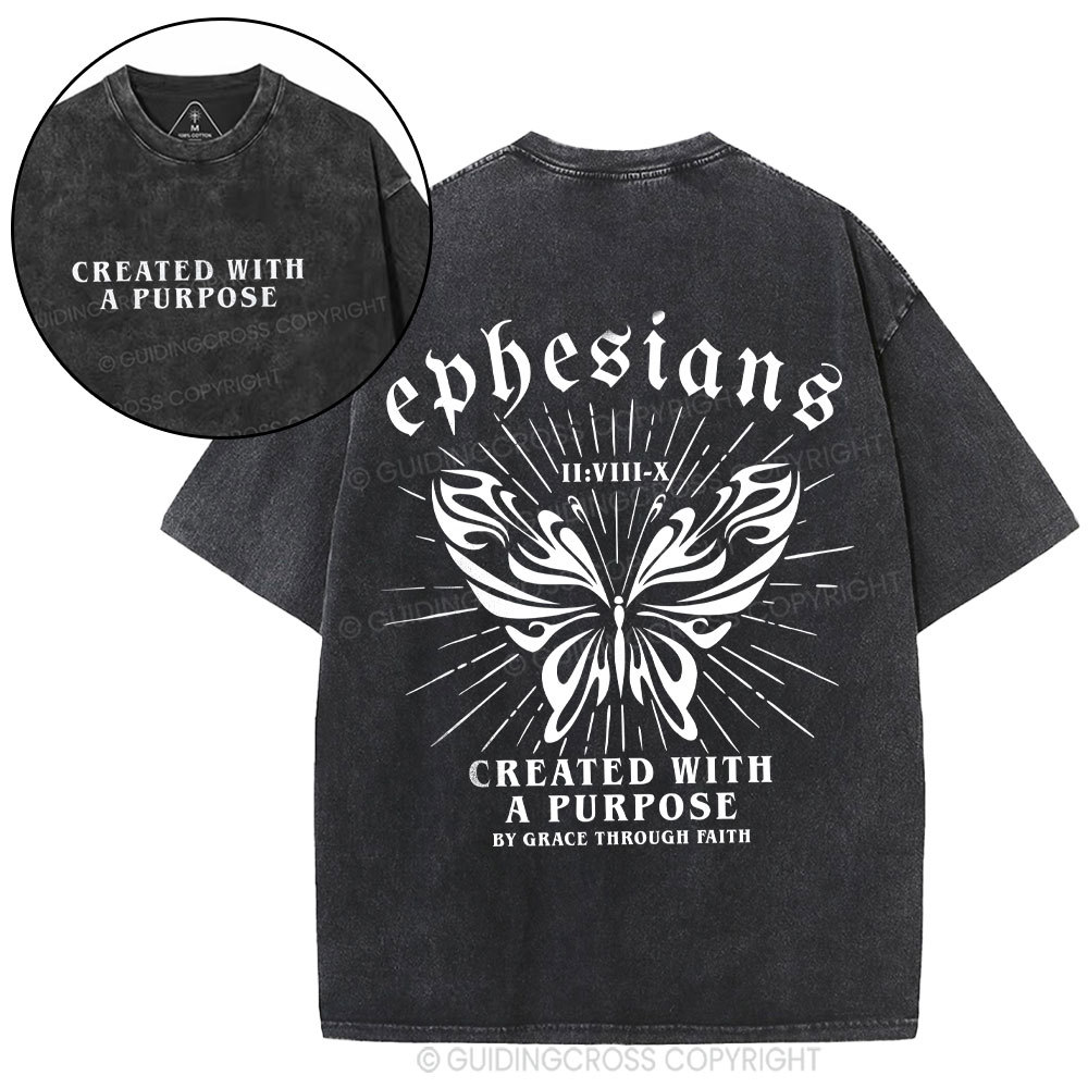 Created With A Purpose Chrsitian Washed T-Shirt