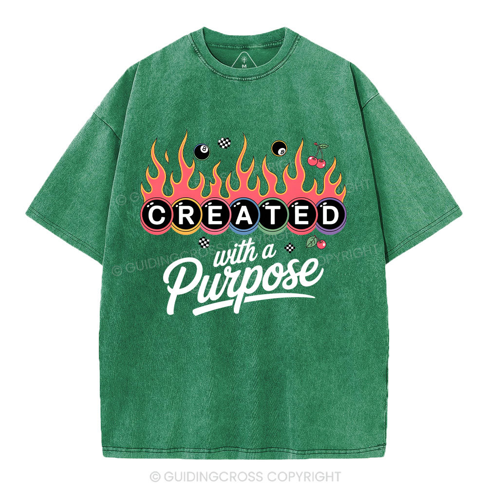 Created With A Purpose FlamesWashed T-Shirt