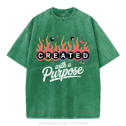 Created With A Purpose FlamesWashed T-Shirt