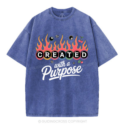 Created With A Purpose FlamesWashed T-Shirt