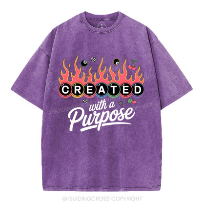 Created With A Purpose FlamesWashed T-Shirt