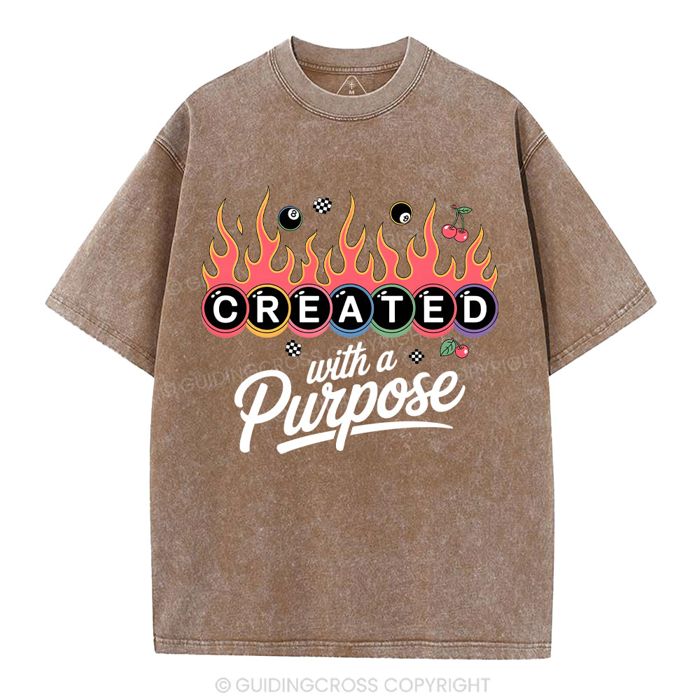 Created With A Purpose FlamesWashed T-Shirt