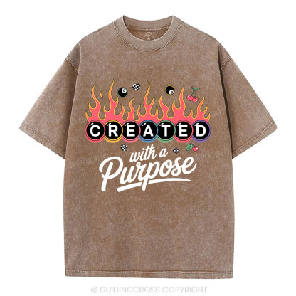 Created With A Purpose FlamesWashed T-Shirt