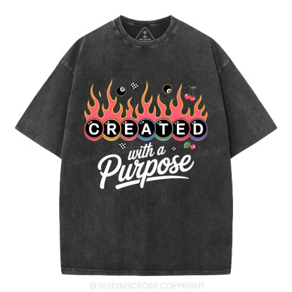 Created With A Purpose FlamesWashed T-Shirt