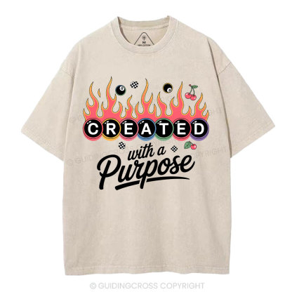 Created With A Purpose FlamesWashed T-Shirt