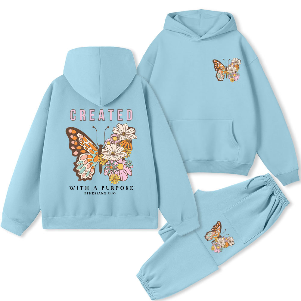 Created With Purpose Christian Fleece Hoodie Set