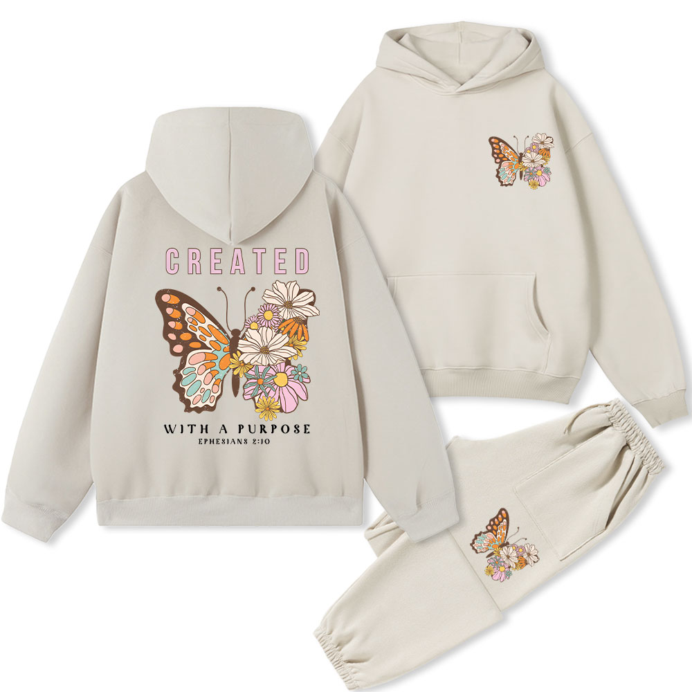 Created With Purpose Christian Fleece Hoodie Set