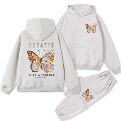 Created With Purpose Christian Fleece Hoodie Set