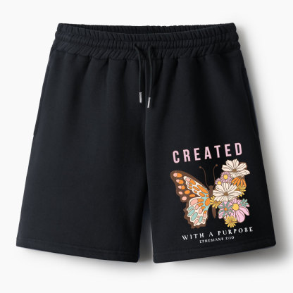 Created With Purpose Christian Fleece Shorts