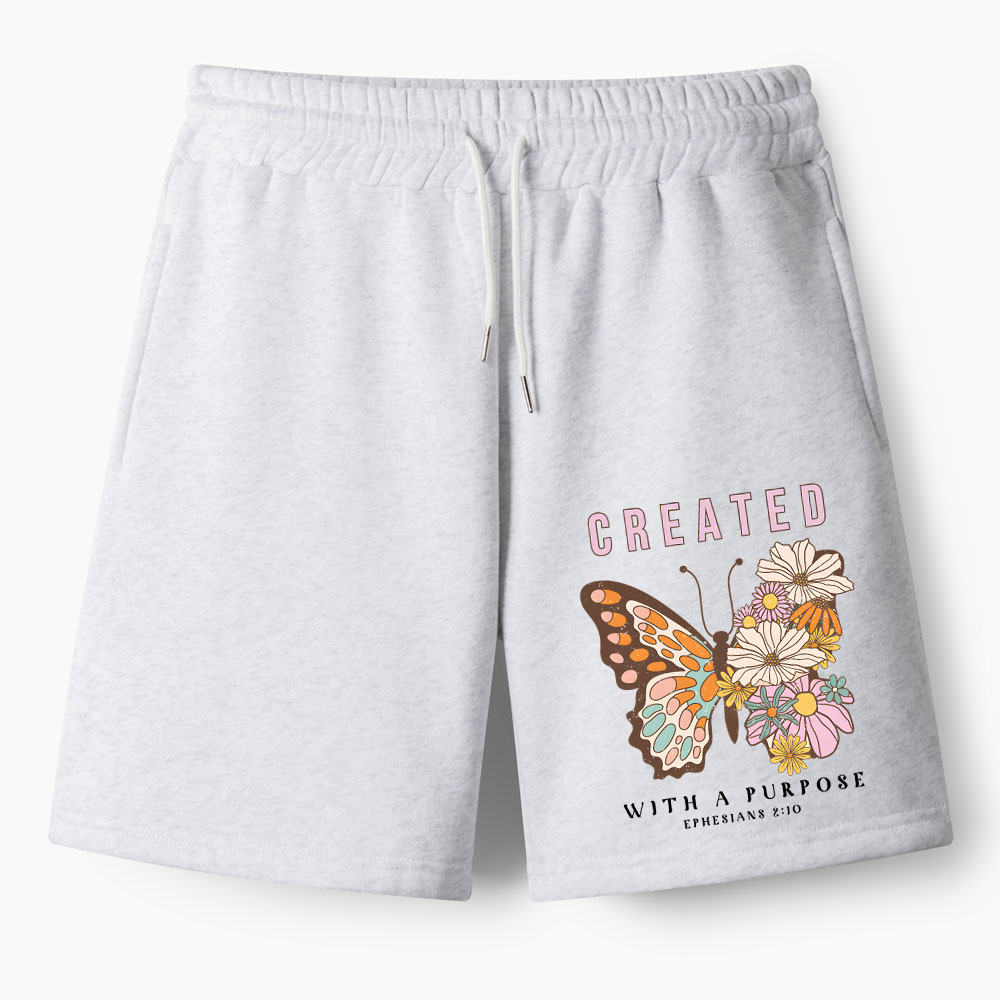 Created With Purpose Christian Fleece Shorts