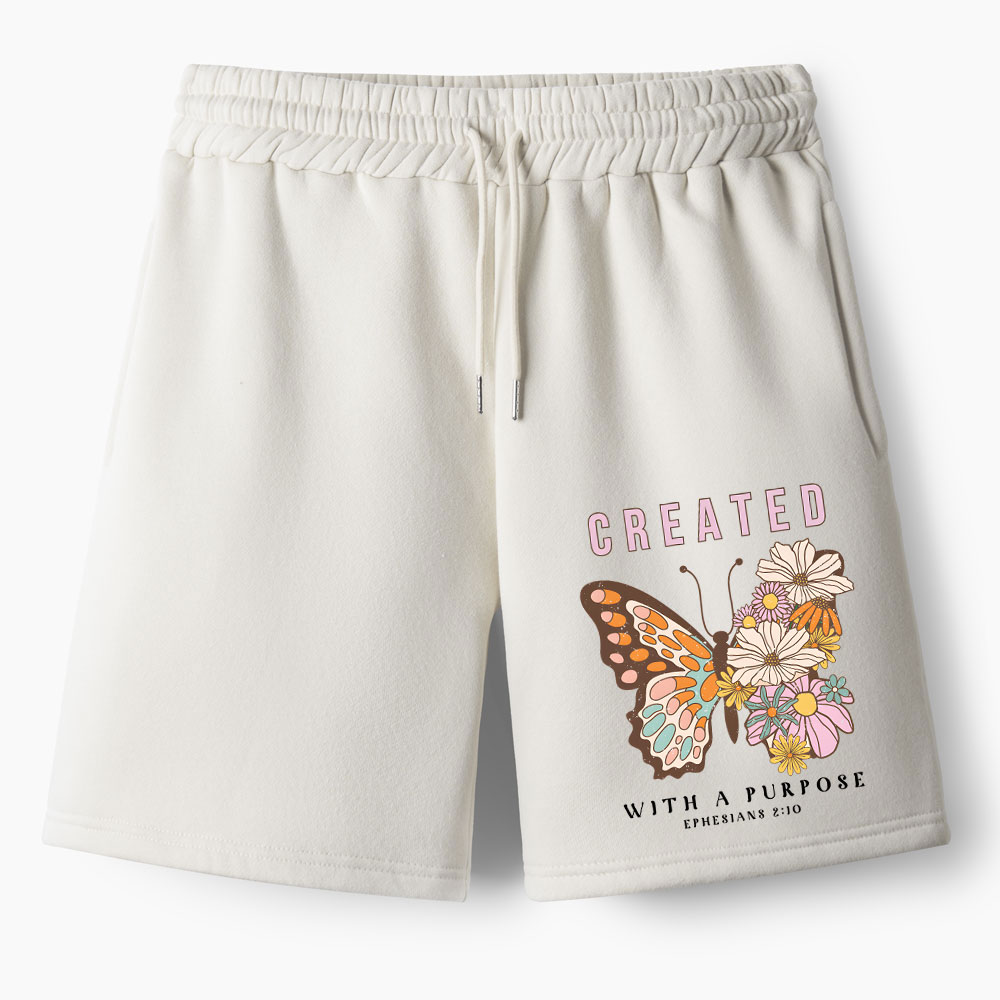 Created With Purpose Christian Fleece Shorts