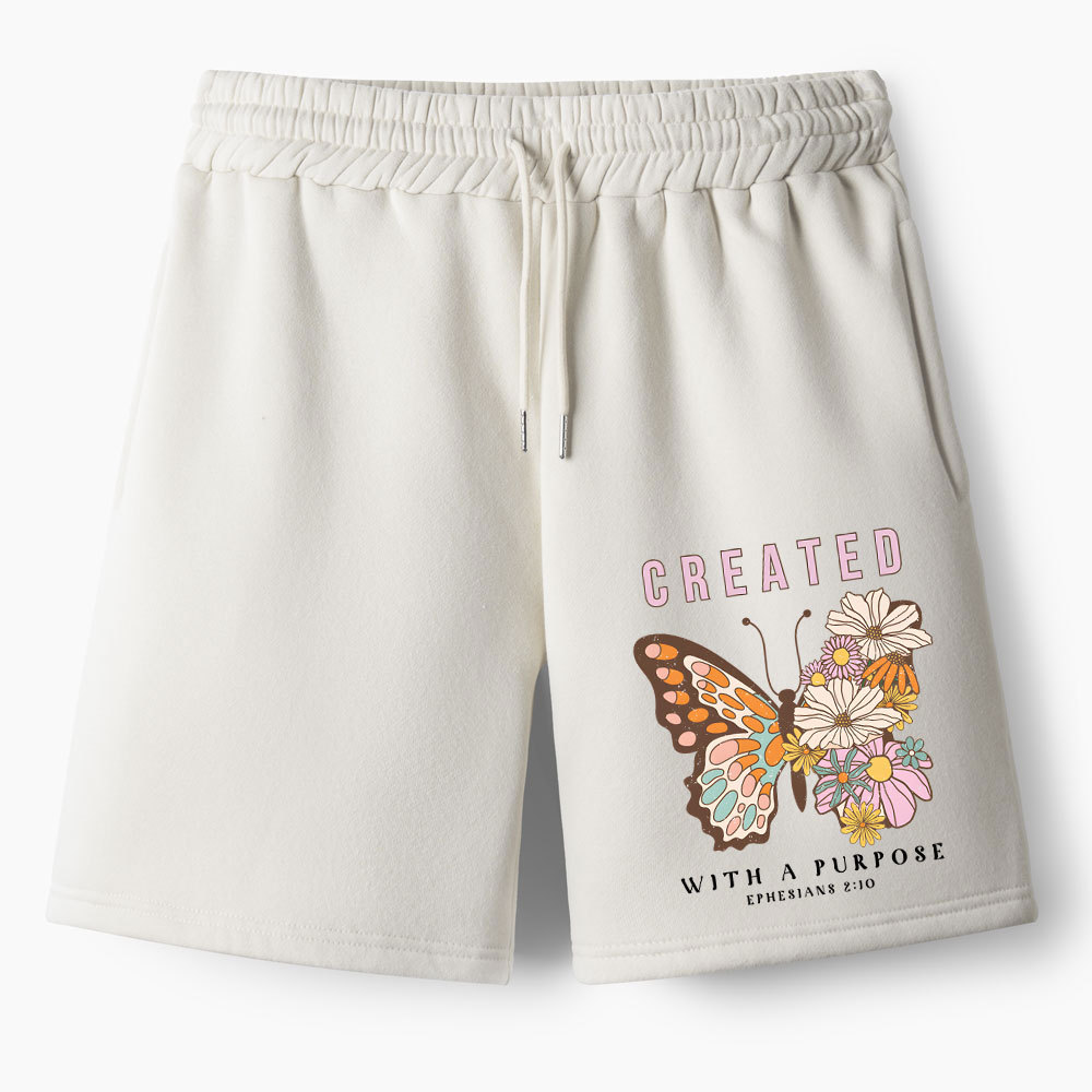 Created With Purpose Christian Fleece Shorts