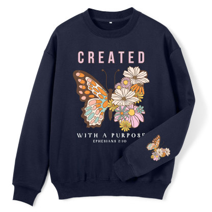 Created With Purpose Christian Fleece Sweatshirt
