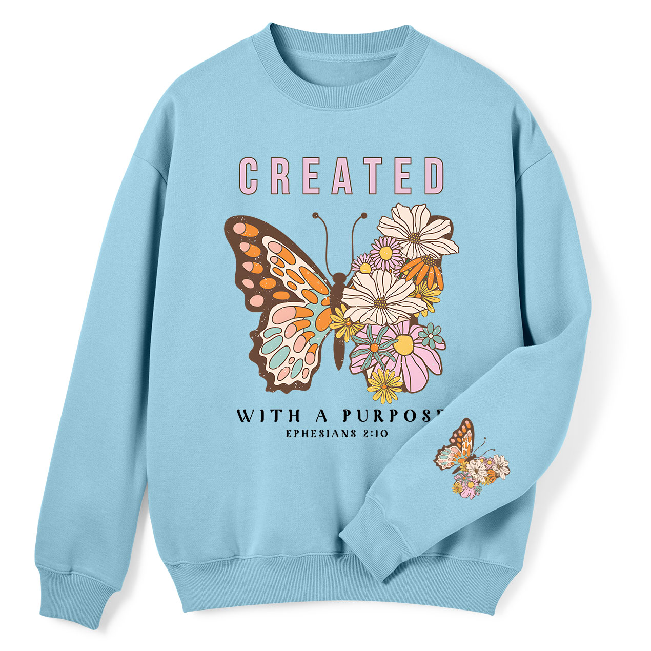 Created With Purpose Christian Fleece Sweatshirt
