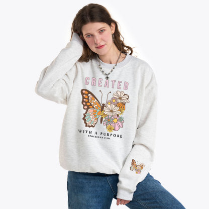 Created With Purpose Christian Fleece Sweatshirt