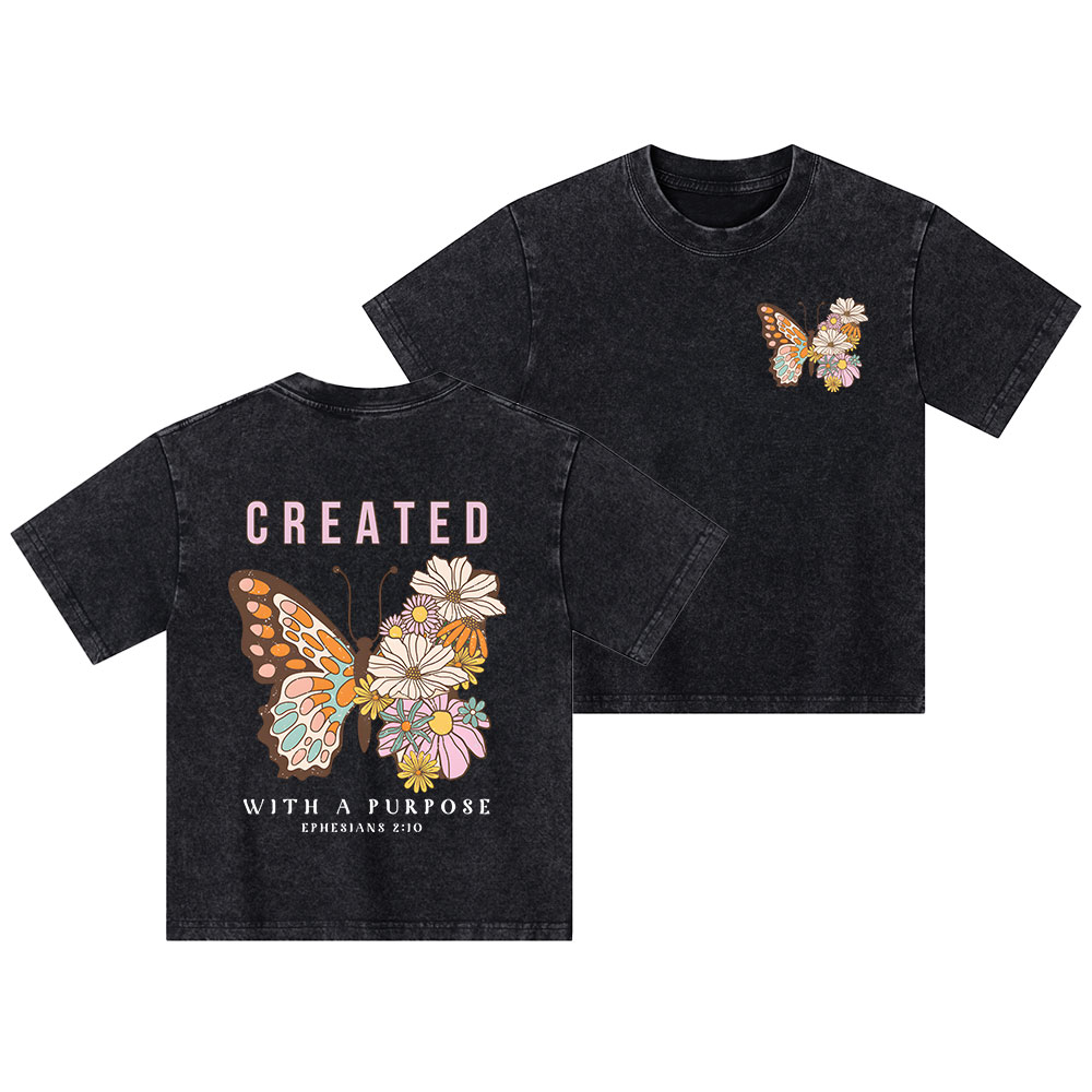 Created With Purpose Christian Kid Washed T-Shirt